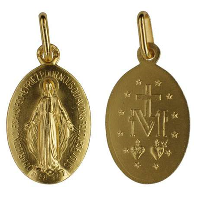Médaille miraculeuse - plaqué or - 17 mm
