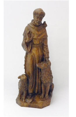 Statue de saint François d'Assise - Ton bois