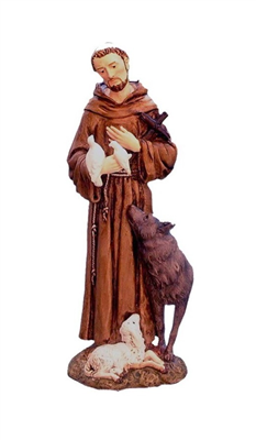 Statue de saint François d'Assise - polychrome